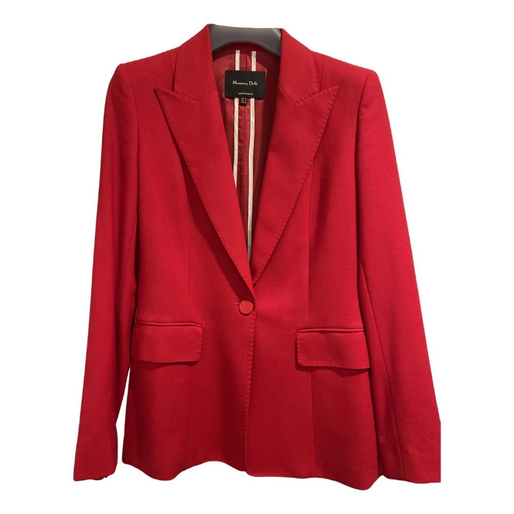 Massimo Dutti Red Blazer Elegant Suit Jacket